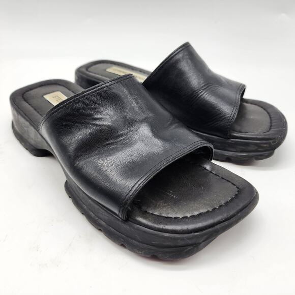 Steve Madden Vintage 90's Y2K Guppie Square Toe Platform Sandals Black Size 6B - Picture 1 of 8